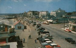 Boardwalk and Beach Front Hotels, Cape May, NJ Postcard