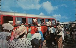 Barbados Local Bus at Terminal Bridgetown, Barbados West Indies Caribbean Islands Postcard Postcard Postcard