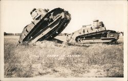 Two French Renault FT Tanks Postcard