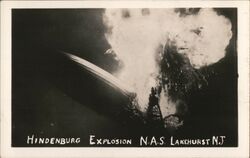 Hindenburg Explosion NAS Lakehurst NJ Postcard