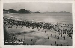 Rio de Janeiro Copacabana Beach Crowd Postcard