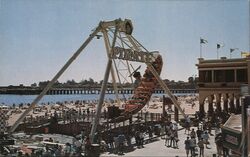 Santa Cruz Beach Boardwalk Pirate Ride California Postcard Postcard Postcard