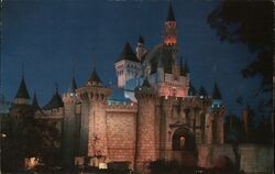 Disneyland Sleeping Beauty's Castle at Night Anaheim, CA Postcard Postcard Postcard