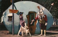 Santa's Village Easter Bunny Nursery Postcard