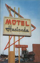 Motel Hacienda Sign Santa Barbara CA California Postcard Postcard Postcard