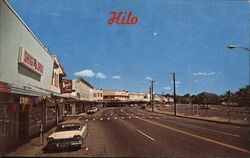 Hilo Hawaii Street View Postcard