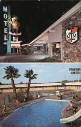 Musketeer Motel, Anaheim, CA - Pool, Sign California Postcard Postcard Postcard