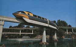 Disneyland Monorail over Submarine Lagoon Postcard