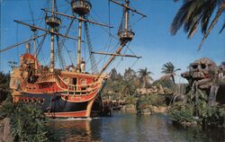 Pirate Ship - Disneyland Postcard