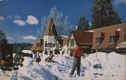 Lake Arrowhead Village After Snow Storm Postcard