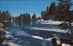 Winter at Cedar Lake, San Bernardino Mountains Big Bear Lake, CA Postcard Postcard Postcard