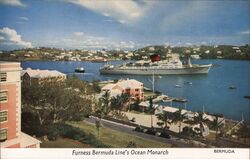 Furness Bermuda Line's Ocean Monarch Ship, Bermuda Postcard