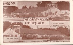 The Derby House Restaurant Colton CA Postcard