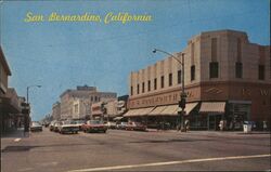 San Bernardino, California Street Scene Postcard Postcard Postcard