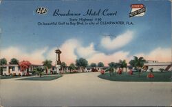 Broadmoor Hotel Court, Clearwater, FL Postcard