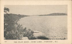 The Flat Rock, Echo Lake, Pascoag, RI Postcard