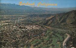 Burbank California Aerial View Golf Course Postcard