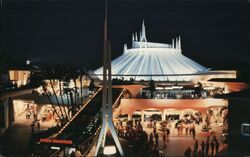 Disneyland Space Mountain at Night Anaheim, CA Postcard Postcard Postcard