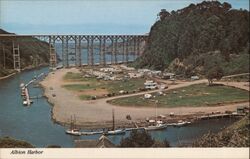 Albion Harbor, Mendocino Coast, CA Postcard