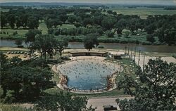 Riverside Park Pool, Sioux City, Iowa Postcard