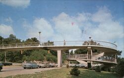 Crosswalk and Spiral over Highway 6, Iowa City IA Postcard