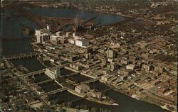 Cedar Rapids Iowa Aerial View Quaker Oats Postcard Postcard Postcard