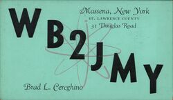 WB2JMY QSL Card to K1BPX Postcard