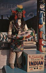 Lindahl's Talking Indian, Hayward, WI Postcard