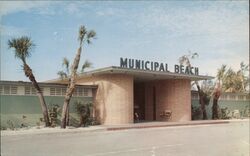 St. Petersburg, Florida Municipal Beach Entrance Postcard