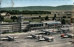 1957 Zurich Kloten Airport Switzerland Swissair Airliners Postcard Postcard Postcard