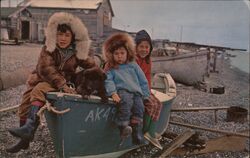 Eskimo Children, Kotzebue, Alaska Postcard Postcard Postcard