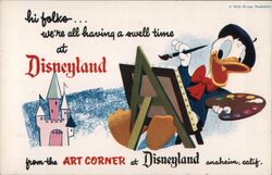 Donald Duck Painting at Disneyland Art Corner Postcard