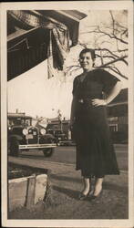 Vintage Woman posing on Downtown Street Women Original Photograph Original Photograph Original Photograph