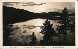 Sunset on Whitefish Lake Montana Marble Photo Postcard Postcard Postcard