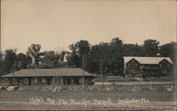 Hotel and Missouri Pacific Depot Hollister, MO Postcard Postcard Postcard