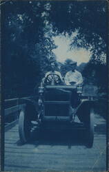 Two Men Driving a Car Across a Wooden Bridge Atlanta, GA Cars Postcard Postcard Postcard