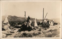 Dad Lees - TeePees, Service Station Postcard