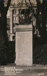 Monument to Robert Louis Stevenson - Pourtsmouth Square Postcard