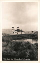 P.1387 Scenic View of Russian Church, Unalaska Postcard