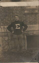 Earlham Football Player Postcard