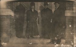 Group Gathered In Front of Brick Building Plainfield, IN Postcard Postcard Postcard