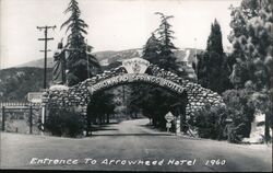 Entrance to Arrowhead Springs Hotel - 1960 Postcard