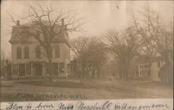 Flint Memorial Library Hall Postcard