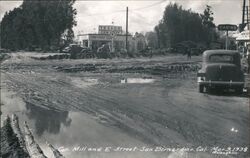 Corner of Mill and E street March 3, 1938 San Bernardino, CA McLaughlin Postcard Postcard Postcard