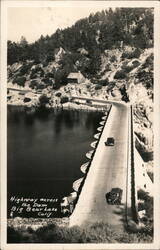 Highway Across the Dam Big Bear Lake, CA Postcard Postcard Postcard