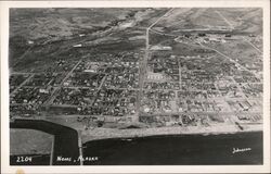 Aerial View of City Nome, AK Johnston Postcard Postcard Postcard