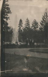 Group of Men at Geyser Postcard