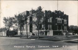 Masonic Temple Spencer, IA Postcard Postcard Postcard