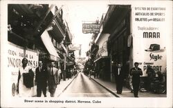 Street Scene in Shopping District Havana, Cuba Postcard Postcard Postcard