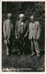 Henry Ford, Thomas Edison, Harvey Firestone Men Postcard Postcard Postcard